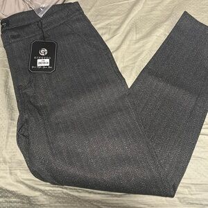 Black & Sliver Sparkle Skinny Herringbone Pants - 36 NWT